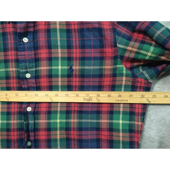 Ralph Lauren  Shirt Mens Medium Plaid Flannel Button Down Long Sleeve Classic - Picture 4 of 9